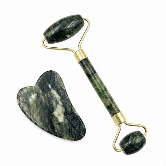 Jade Gua Sha- och ansiktsroller-set